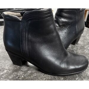 Naturalizer Womens Elisabeth Leather Side Zip Comfort Boots Extra Wide Black 9WW